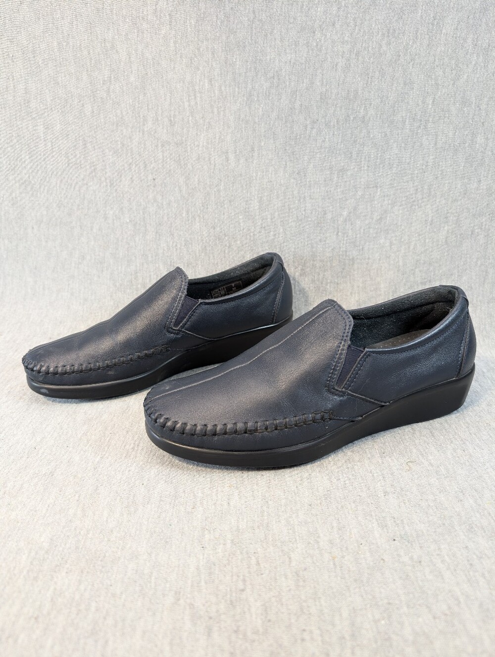 SAS Tripad Comfort Leather Loafers Women's 7M Dark Blue Slip On